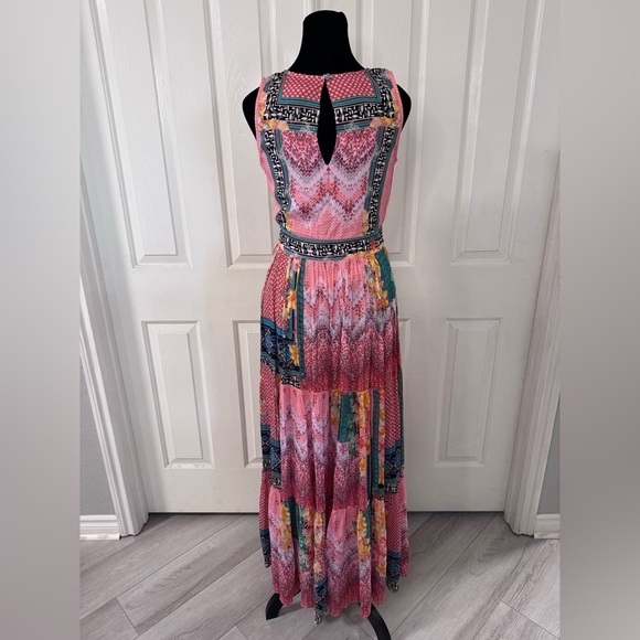 Anthropologie Alessandra Maxi Dress Bhanuni Jyoti Sz 6 Small Boho Beaded Tiered - Picture 4 of 16